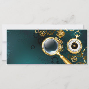 Lupe im Steampunk-Stil Karte