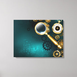 Lupe im Steampunk-Stil Leinwanddruck