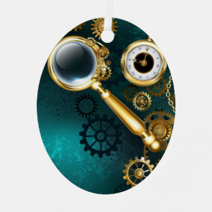 Lupe im Steampunk-Stil Ornament Aus Metall