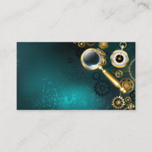 Lupe im Steampunk-Stil Visitenkarte