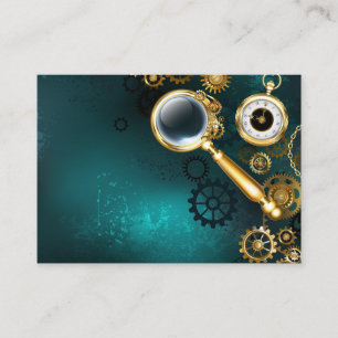 Lupe im Steampunk-Stil Visitenkarte