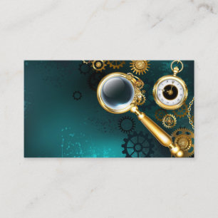 Lupe im Steampunk-Stil Visitenkarte