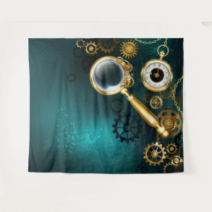 Lupe im Steampunk-Stil Wandteppich