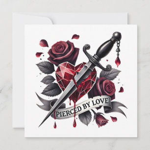 Lupercalia Gothic Heart & Schwert Valentinstag Feiertagskarte