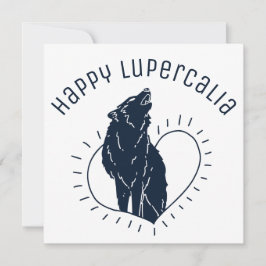 Lupercalia Howling Wolf Herz Feiertagskarte