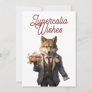 Lupercalia Hübscher Wolf Valentinstag Feiertagskarte
