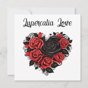 Lupercalia Schwarze Dornen & Rosen Herz Valentinst Feiertagskarte