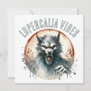 Lupercalia Vibes Werwolf Valentinstag Feiertagskarte