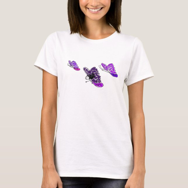 Lupie Lucy lila Schmetterlingst-shirt T-Shirt (Vorderseite)