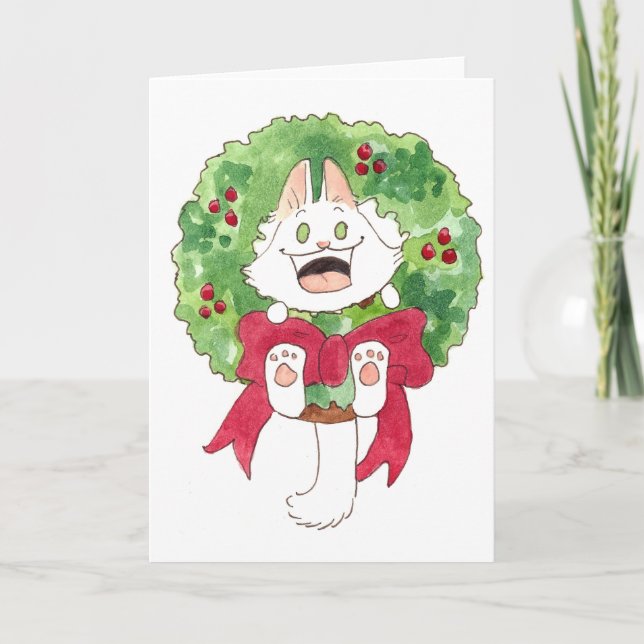 Lupin Wreath Grußkarte Feiertagskarte (Vorderseite)