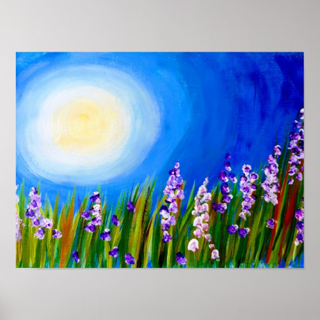 Lupine auf einer Graswiese Poster (Vorne)