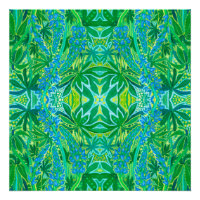 Lupine Blume Bohemisch Arabesque Muster Green Po