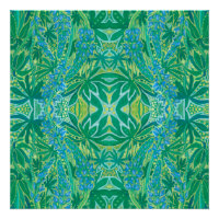 Lupine Blume Bohemisch Arabesque Muster Green