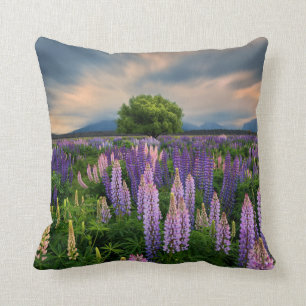 Lupine-Feld in Neuseeland Kissen