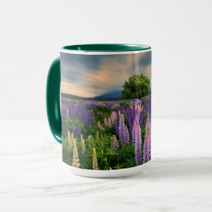 Lupine-Feld in Neuseeland Tasse