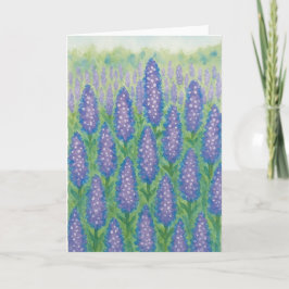 Lupine Field Watercolor Blank Gruß Karte