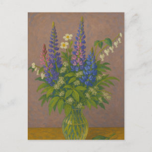 Lupine in Vase Postkarte
