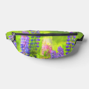 Lupine Malerei Original Wildblume Kunst Bauchtasche