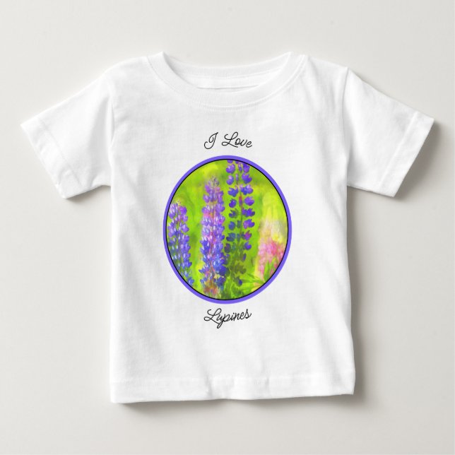 Lupine Painting - Original Blume Art Baby T - Shir Baby T-shirt (Vorderseite)