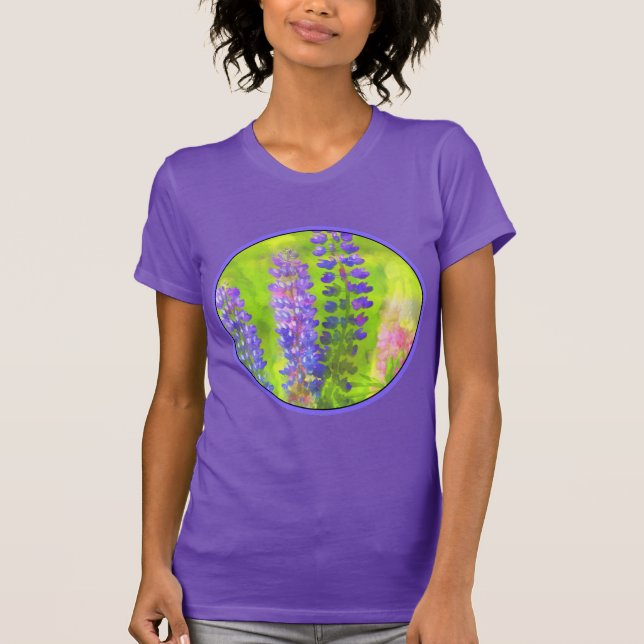 Lupine Painting - Original Blume Kunst T-Shirt (Vorderseite)