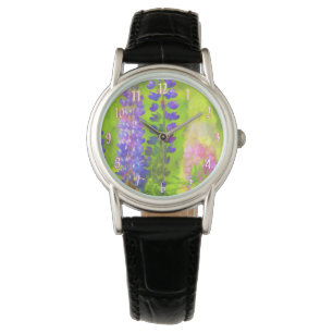 Lupine Painting - Originelle Blume Kunst Armbanduhr