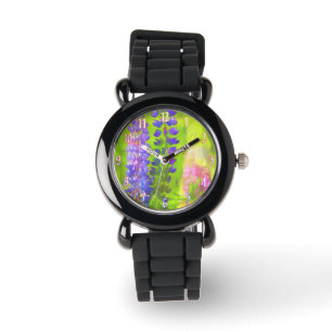 Lupine Painting - Originelle Blume Kunst Armbanduhr