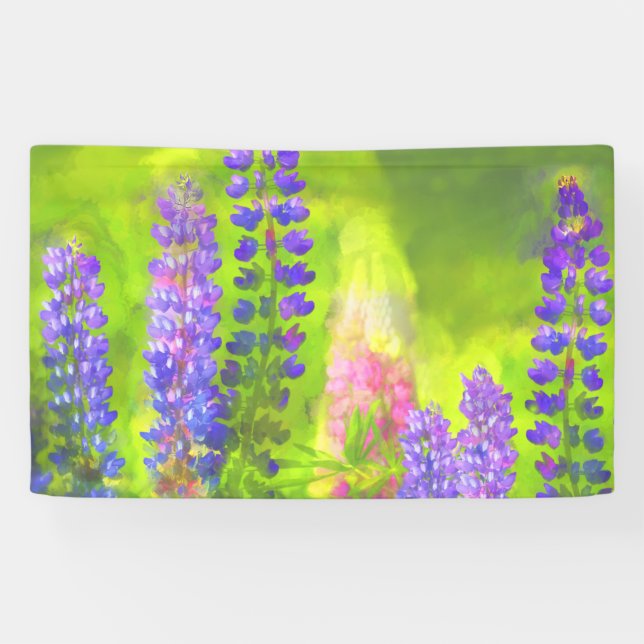 Lupine Painting - Originelle Blume Kunst Banner (Horizontal)