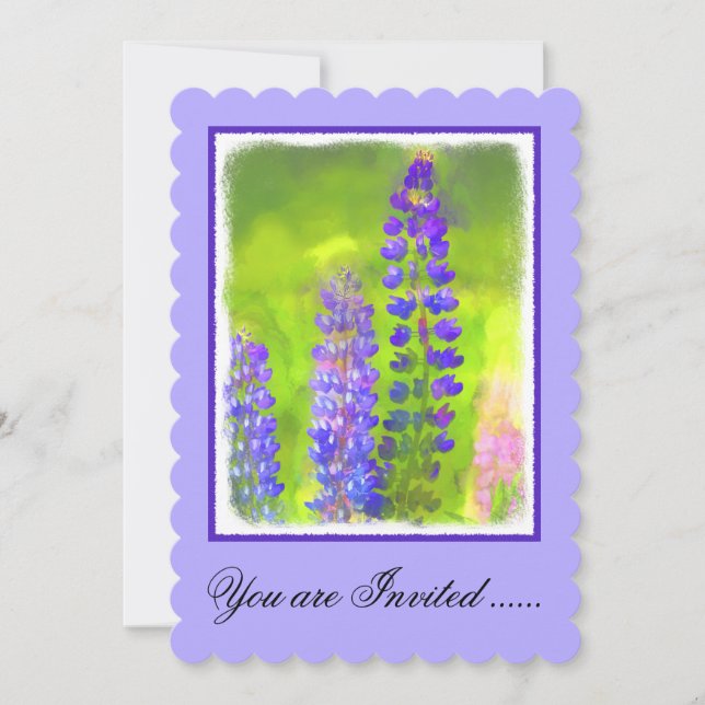 Lupine Painting - Originelle Blume Kunst Einladung (Vorderseite)