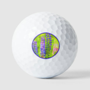 Lupine Painting - Originelle Blume Kunst Golfball