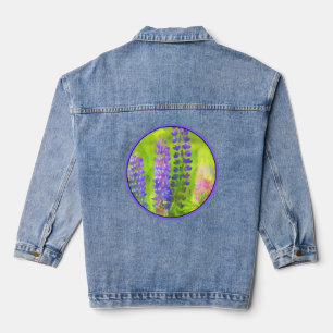 Lupine Painting - Originelle Blume Kunst Jeansjacke