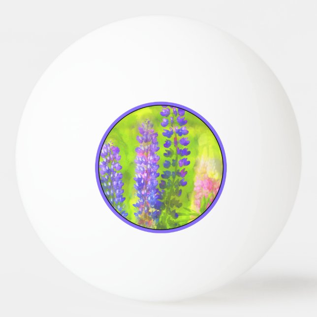 Lupine Painting - Originelle Blume Kunst Tischtennisball (Vorderseite)