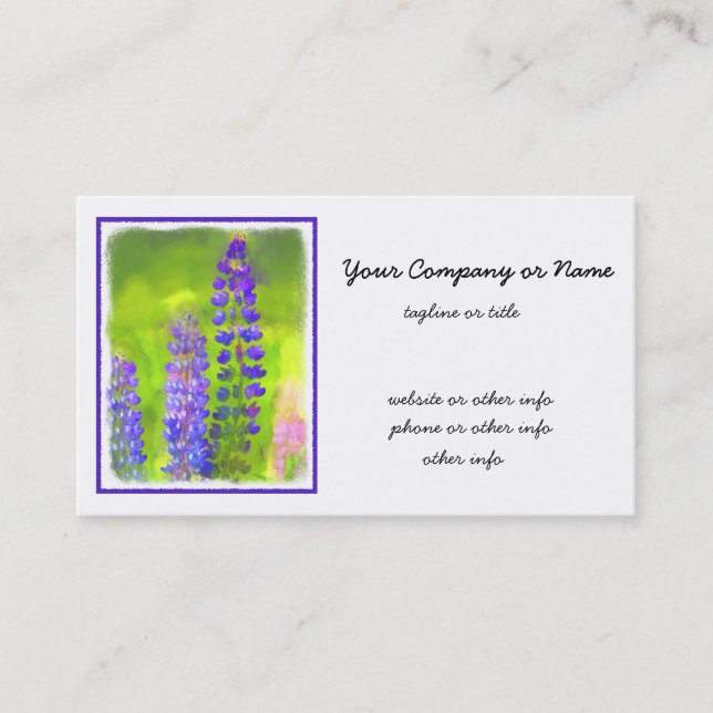 Lupine Painting - Originelle Blume Kunst Visitenkarte (Vorderseite)