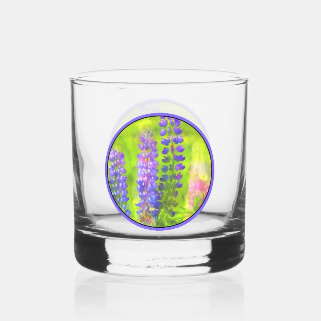Lupine Painting - Originelle Blume Kunst Whiskyglas (Vorderseite)