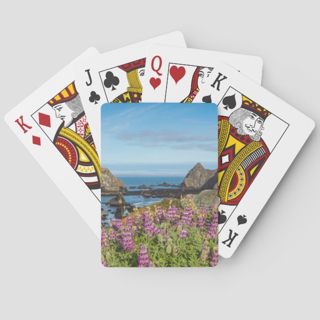Lupine Wildblumen bedecken die Hügel Spielkarten (Rückseite)