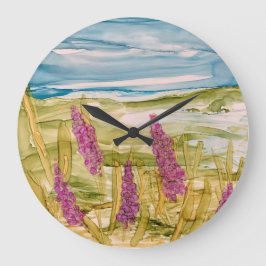 Lupins in the wild  große wanduhr
