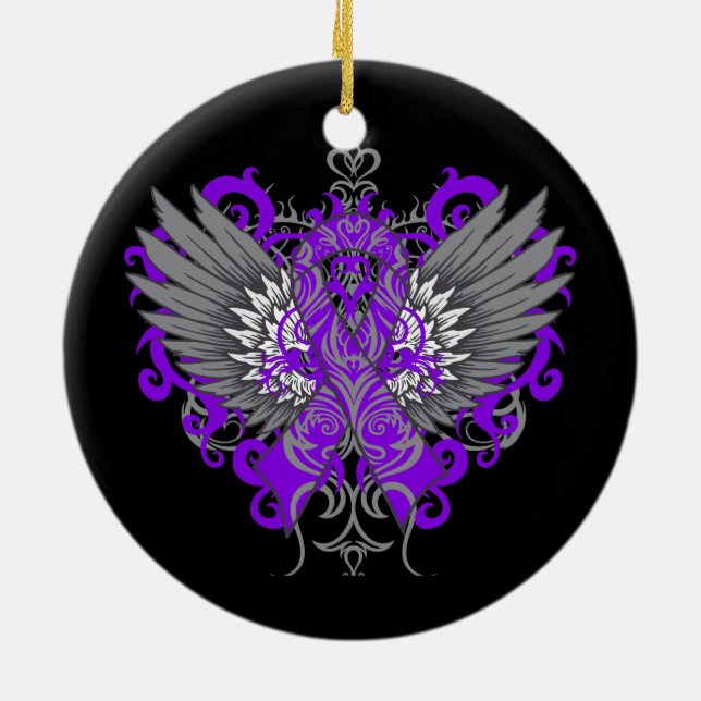 Lupus Awareness Cool Wings Keramik Ornament (Hinten)