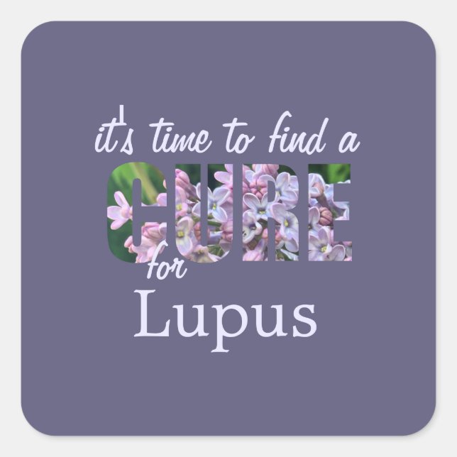 Lupus Awareness Cure / Lilac Solid Lila Custom Quadratischer Aufkleber (Vorderseite)