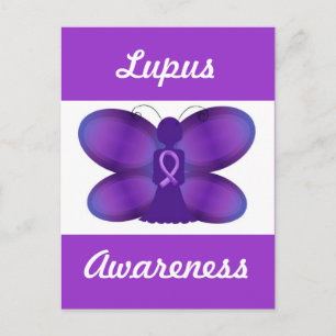 Lupus Awareness lila Märchenschmetterling Postkarte