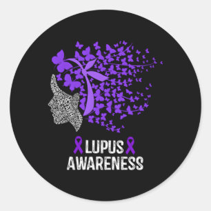 Lupus Awareness Lupus Lila Schmetterlinge Runder Aufkleber