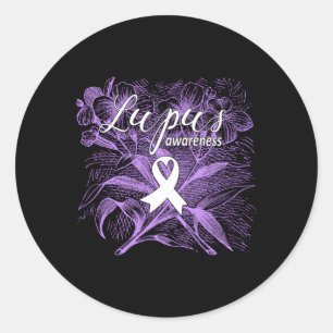 Lupus Awareness Support Strong Diva Survivor Purpl Runder Aufkleber