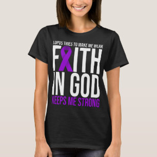 Lupus Bewusstsein Glaube Gott Überlebende Lila Ba T-Shirt