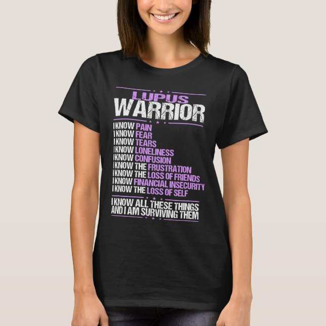 Lupus Bewusstsein Ich kenne Schmerzen Lila Band T-Shirt (Vorderseite)