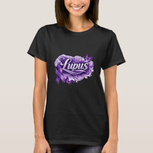 Lupus-Bewusstsein Lila Schmetterling Krieger Unter T-Shirt