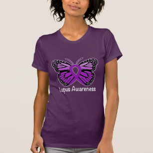 Lupus-Bewusstseins-Band mit Schmetterling T-Shirt