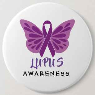 Lupus-Bewusstseins-lila Band-Schmetterling Button