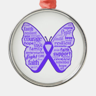 Lupus-Bewusstseins-Schmetterlings-Band Silbernes Ornament