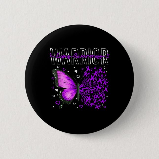 Lupus-Bewusstseins-Warrior-Überlebender Lila Schme Button (Vorderseite)