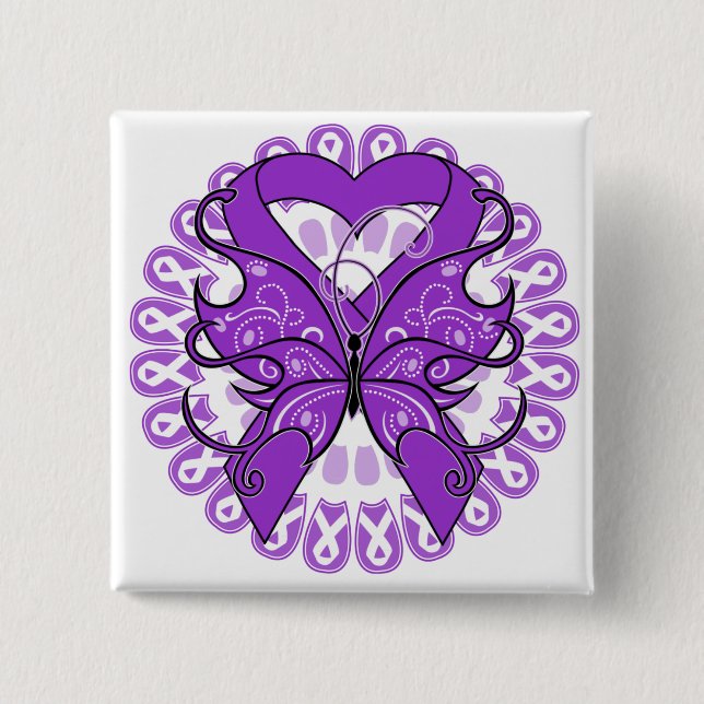 Lupus Butterfly Circle of Ribbons Button (Vorderseite)