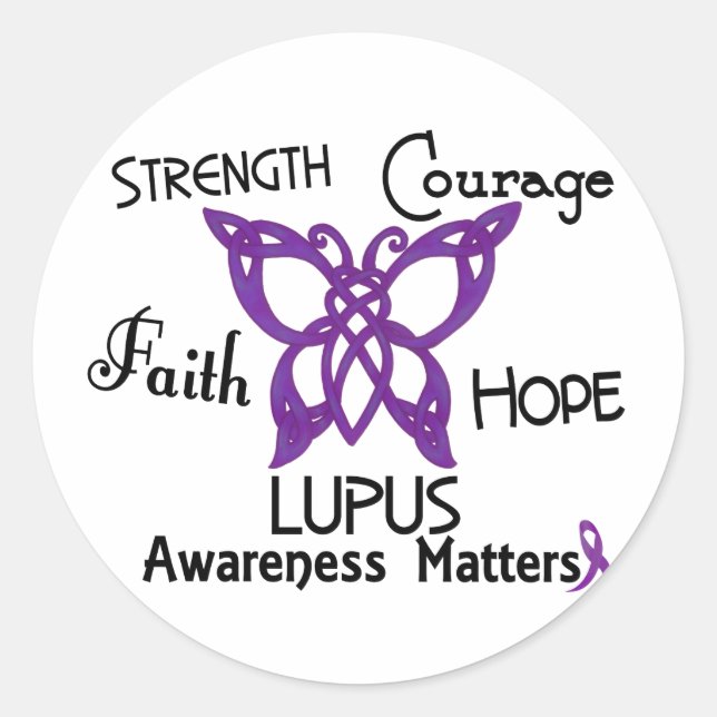 Lupus Celtic Butterfly 3 Runder Aufkleber (Vorderseite)