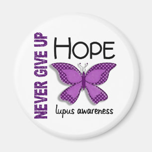 Lupus geben nie Hoffnungs-Schmetterling 4,1 auf Magnet